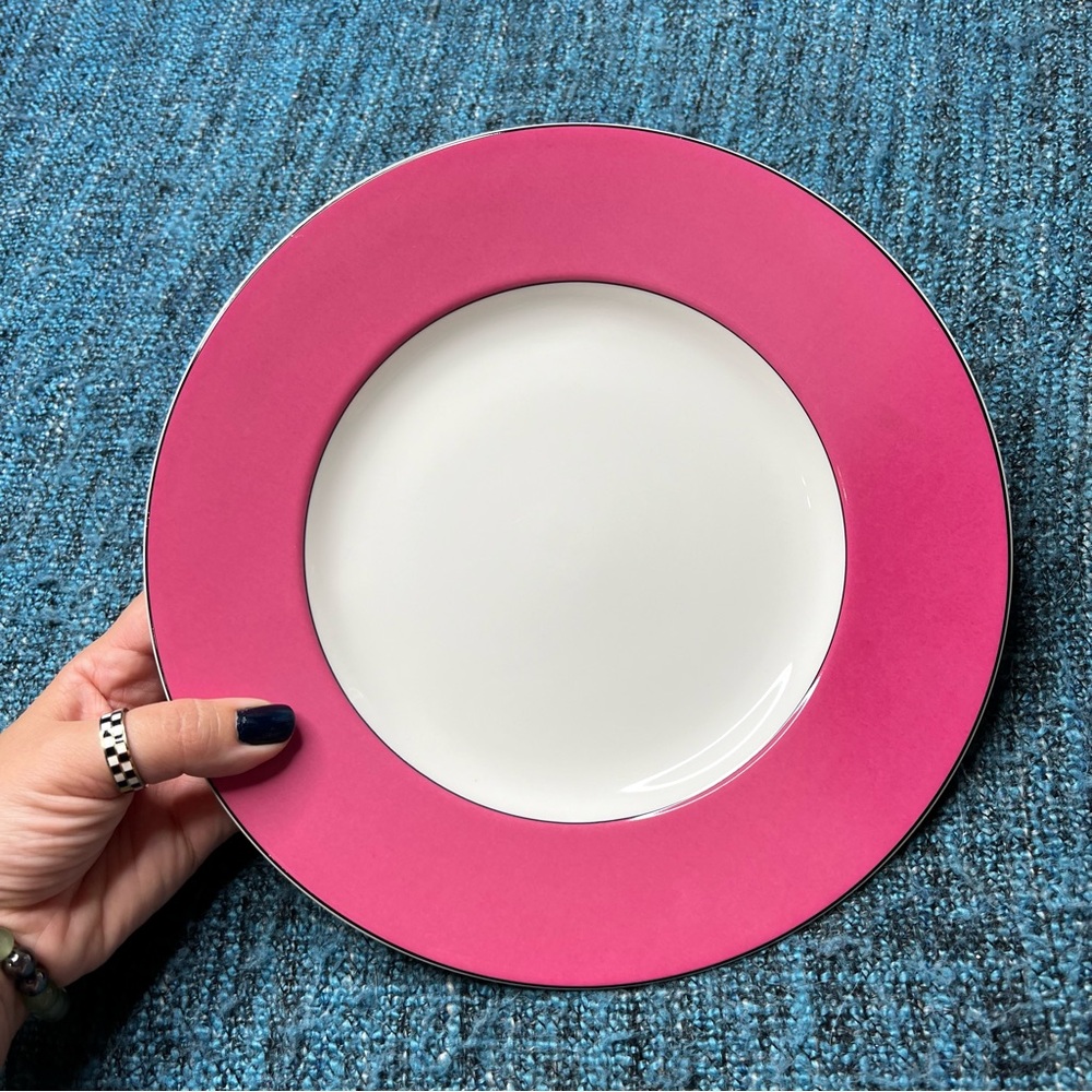 Kate Spade x Lenox Rutherford Circle Pink Ceramic Plate 9.5"